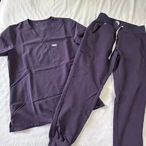 Figs scrub set XS/p eggplant purple